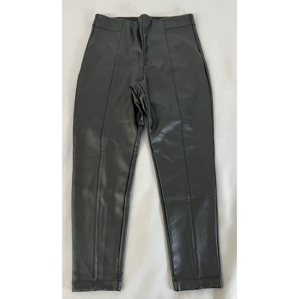 Ann Taylor Factory Black Imitation Leather Pants Women's Size 12P